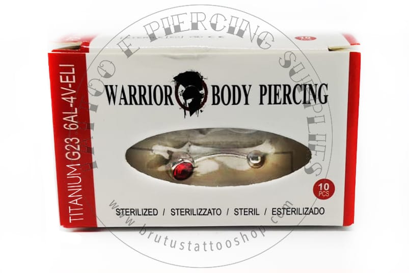 Bananabell Warrior in Titanio con Cristalli Sterile 1.6 x 10 x 5/8 RD